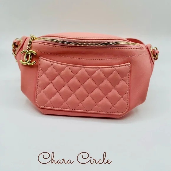 ⭐️SOLD⭐️Chanel Lambskin Quilted Waist Belt Bag Pink - Picture 3 of 12
